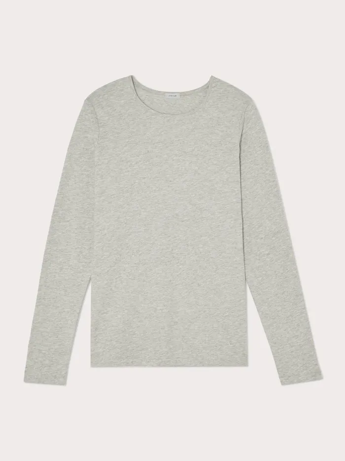 Jigsaw Tshirts Women Supima Cotton Long Sleeve Tee Grey