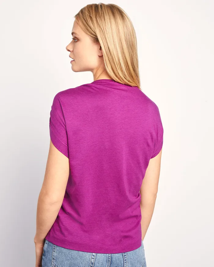 Jigsaw Tops Women Draped Cowl Neck Top Purple