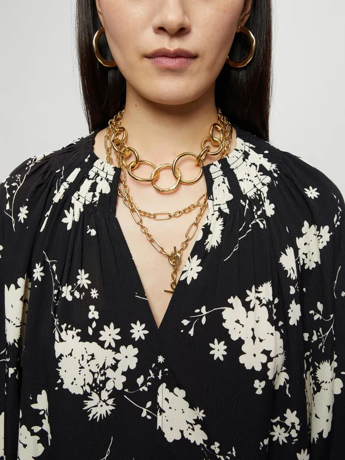 Jigsaw Tops Women Eclipse Floral Smocked Top Black