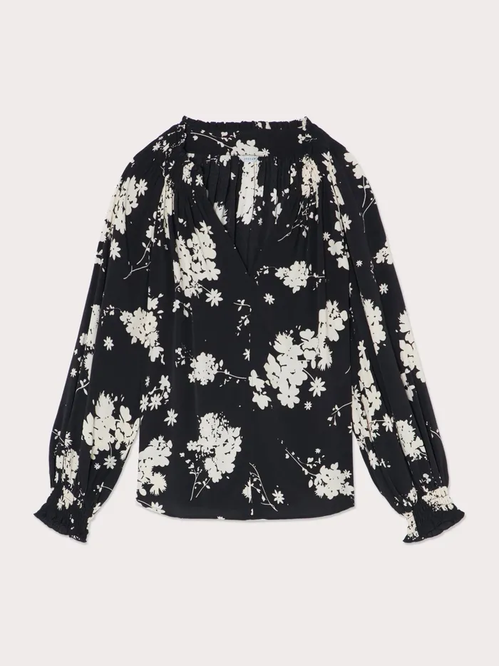 Jigsaw Tops Women Eclipse Floral Smocked Top Black