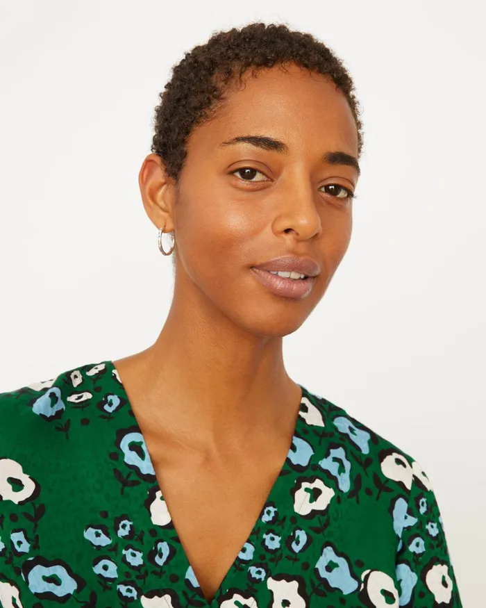 Jigsaw Tops Women Graphic Poppy Wrap Top Green