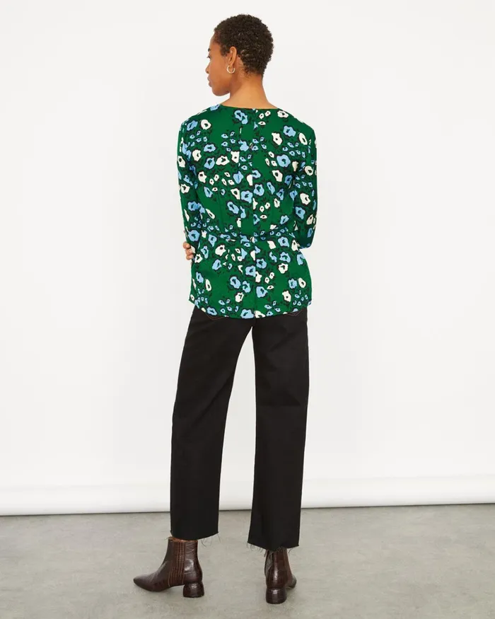 Jigsaw Tops Women Graphic Poppy Wrap Top Green