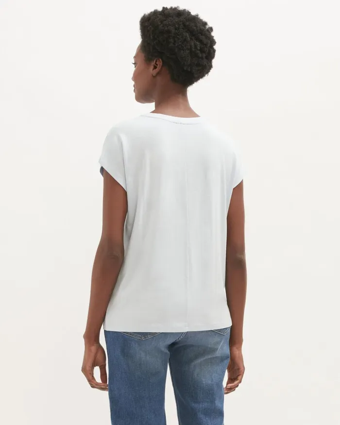 Jigsaw Tops Women Whitby Slouchy Cap Sleeve Tee Blue