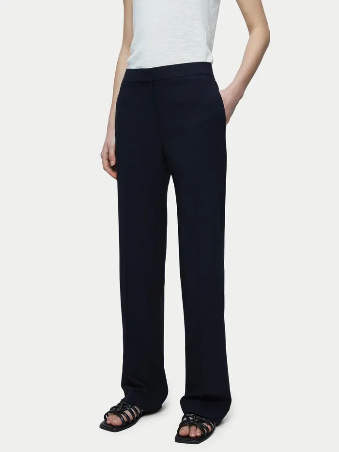 Jigsaw Trousers Women Crosshatch Mason Trouser Blue