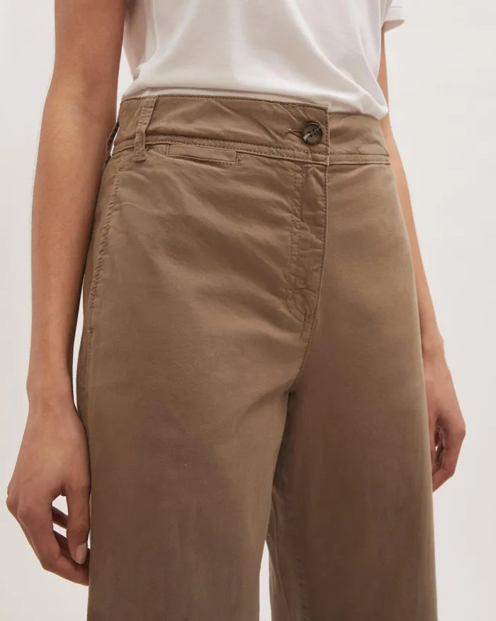Jigsaw Trousers Women High Waist Wide Leg Chino Green