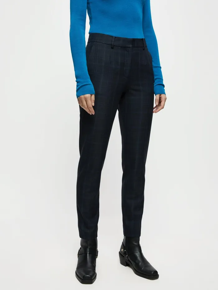 Jigsaw Trousers Women Paris Check Trouser Blue