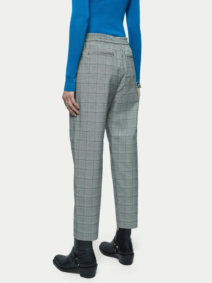 Jigsaw Trousers Women Tailored Check Jogger Grey