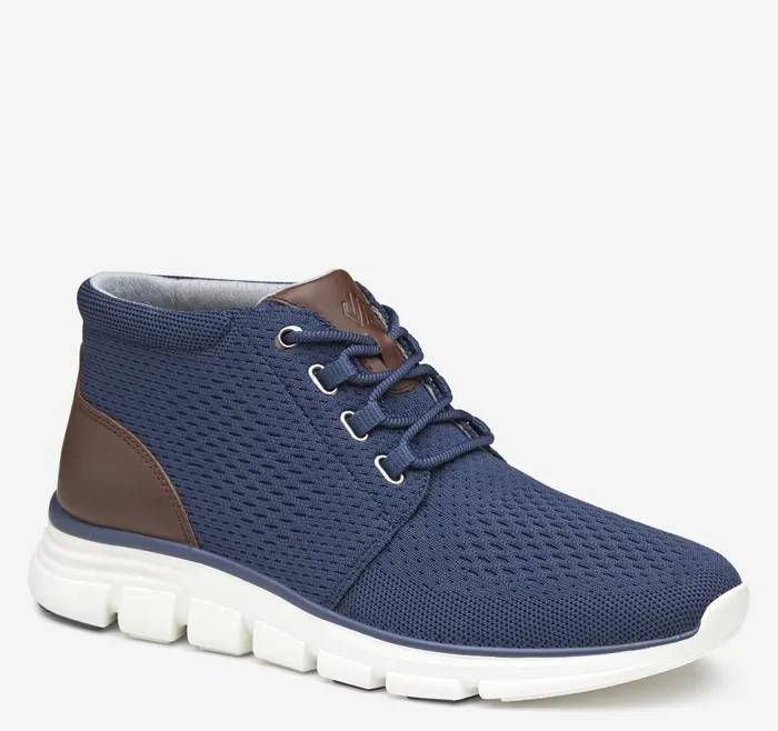 Johnston and Murphy Amherst Lug Knit Chukka Boot Navy Knit Men Boots