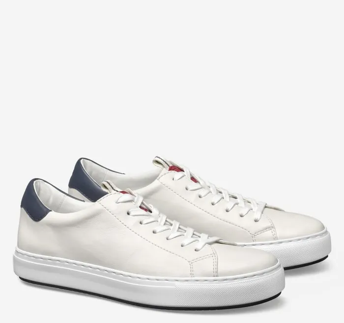 Johnston and Murphy Anson LacetoToe White Sheepskin Men Sneakers