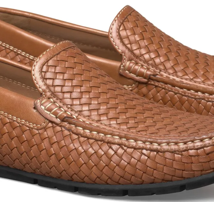 Johnston and Murphy Baldwin Driver Woven SlipOn Tan Sheepskin Men SlipOns Johnston and Murphy Baldwin Driver Woven SlipOn Tan Sheepskin Men SlipOns