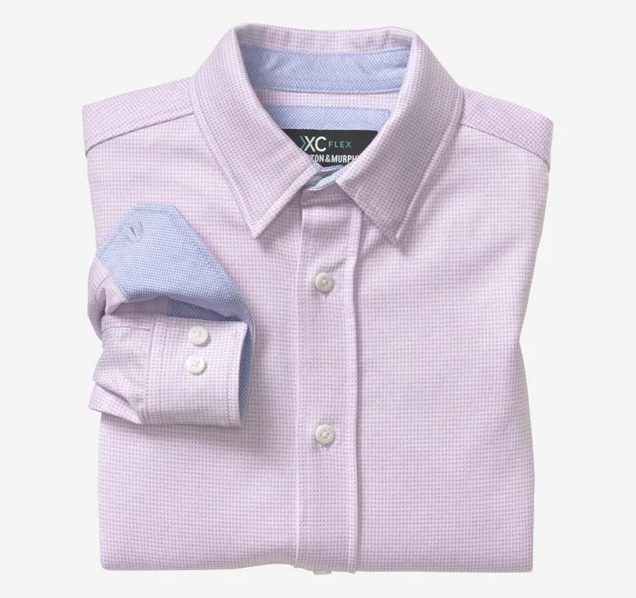 Johnston and Murphy Boys XC Flex Stretch LongSleeve Shirt Pink Pin Check Boys Shirts Johnston and Murphy Boys XC Flex Stretch LongSleeve Shirt Pink Pin Check Boys Shirts