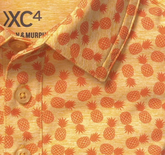 Johnston and Murphy Boys XC4 Performance Polo Orange Tonal Pineapple Boys Shirts Johnston and Murphy Boys XC4 Performance Polo Orange Tonal Pineapple Boys Shirts