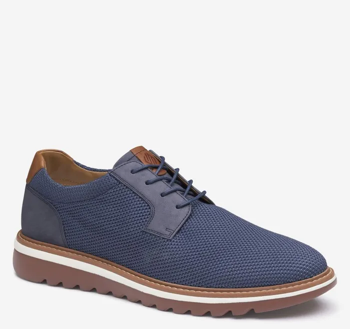Johnston and Murphy Braydon Knit Plain Toe Navy Knit Men LaceUps