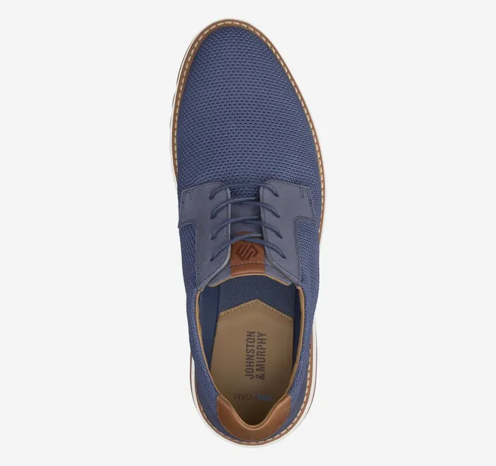 Johnston and Murphy Braydon Knit Plain Toe Navy Knit Men LaceUps Johnston and Murphy Braydon Knit Plain Toe Navy Knit Men LaceUps