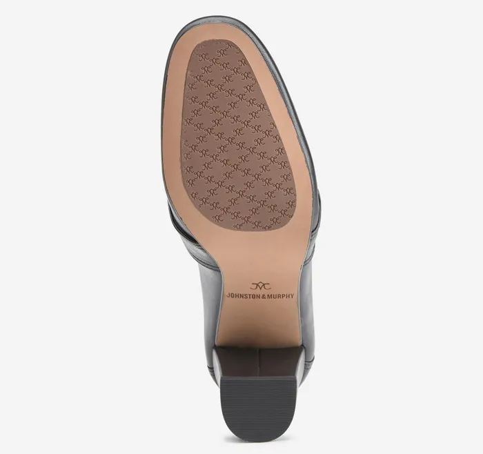 Johnston and Murphy Charlotte Loafer Black Glove Leather Women Heels and Platform Wedges Johnston and Murphy Charlotte Loafer Black Glove Leather Women Heels and Platform Wedges