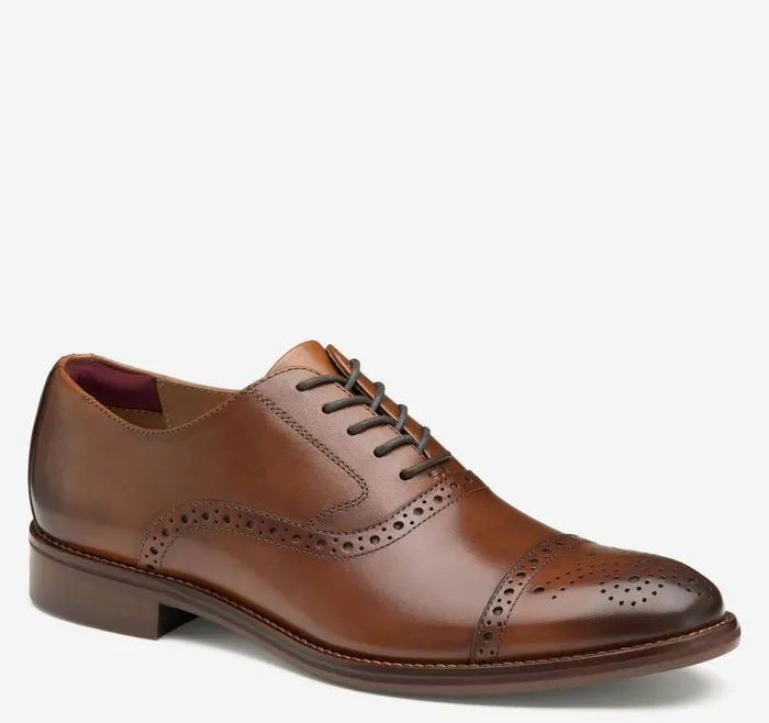 Johnston and Murphy Conard 20 Cap Toe Tan Full Grain Men LaceUps