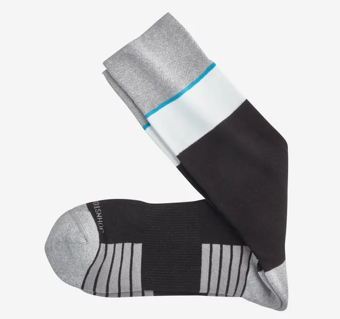 Johnston and Murphy First In Comfort Block Stripe Socks Black Men Socks