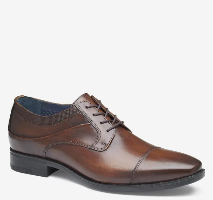 Johnston and Murphy Gibbons Cap Toe Mahogany Full Grain Men LaceUps