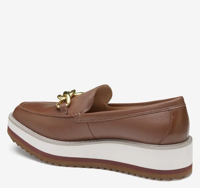 Johnston and Murphy Gracelyn Chain Loafer Cognac Glove Leather Women Mules and Loafers Johnston and Murphy Gracelyn Chain Loafer Cognac Glove Leather Women Mules and Loafers