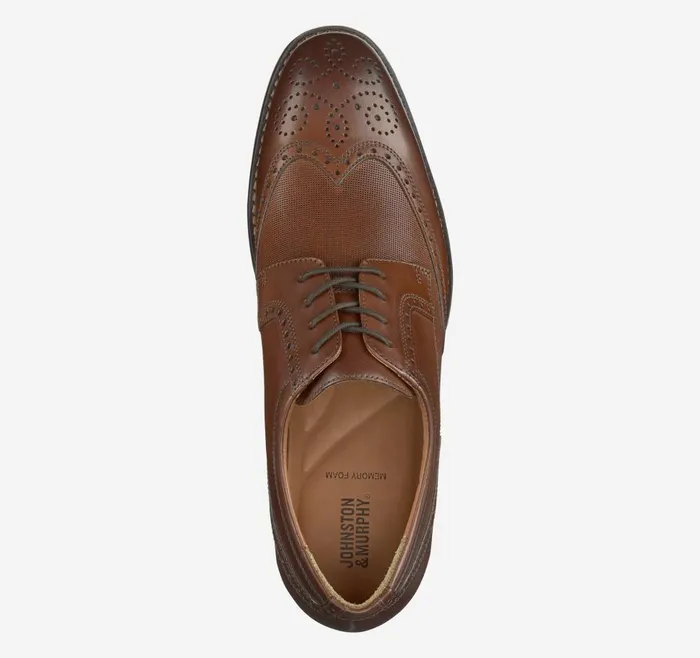 Johnston and Murphy Lewis Embossed Wingtip Tan Full Grain Men Dress Classics Johnston and Murphy Lewis Embossed Wingtip Tan Full Grain Men Dress Classics