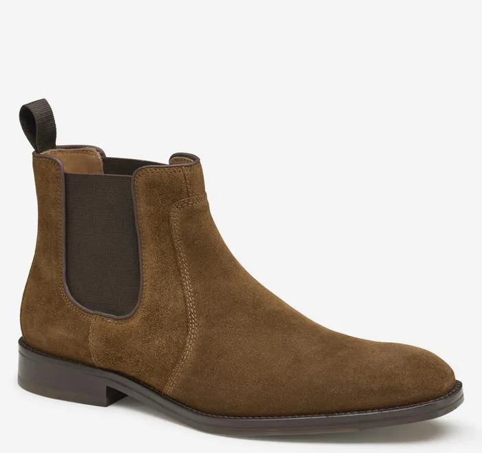 Johnston and Murphy Meade Chelsea Boot Dark Tan Suede Men Boots