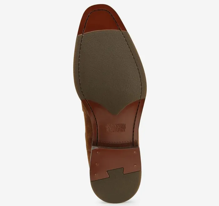 Johnston and Murphy Meade Chelsea Boot Dark Tan Suede Men Boots