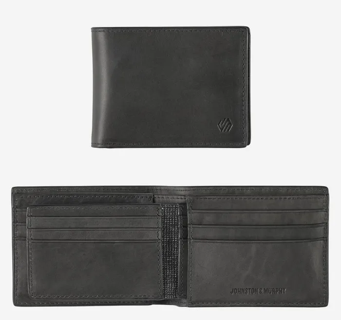 Johnston and Murphy Rhodes 2in1 Billfold Wallet Black Full Grain Men Wallets Johnston and Murphy Rhodes 2in1 Billfold Wallet Black Full Grain Men Wallets
