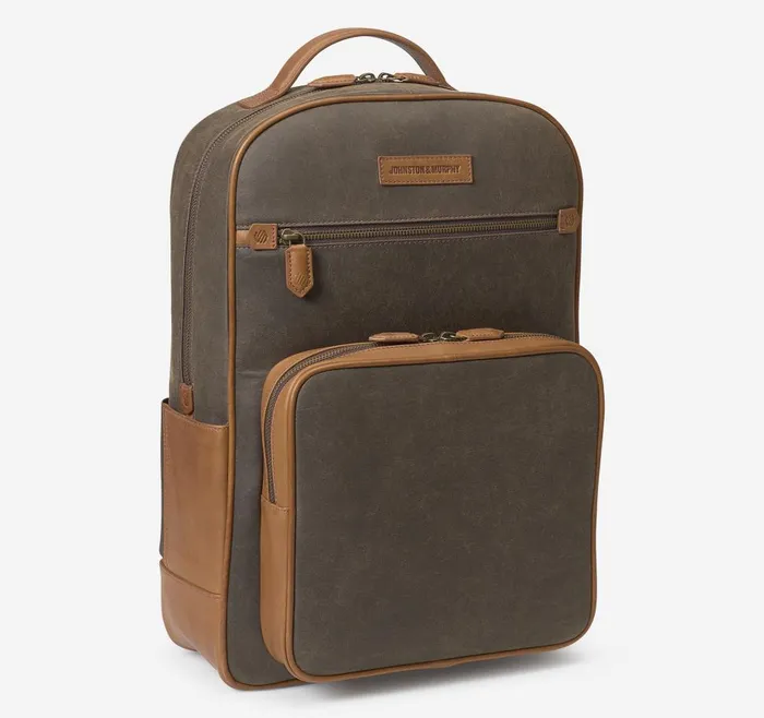 Johnston and Murphy Rhodes Backpack Brown Antique Cottontan Full Grain Men Backpacks and Briefcases Johnston and Murphy Rhodes Backpack Brown Antique Cottontan Full Grain Men Backpacks and Briefcases