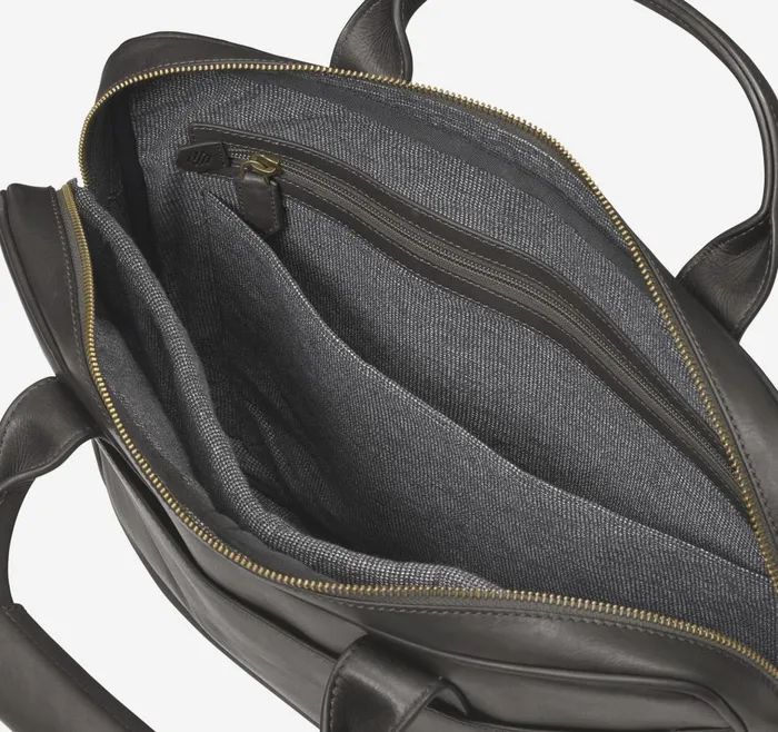 Johnston and Murphy Rhodes Briefcase Black Full Grain Men Backpacks and Briefcases