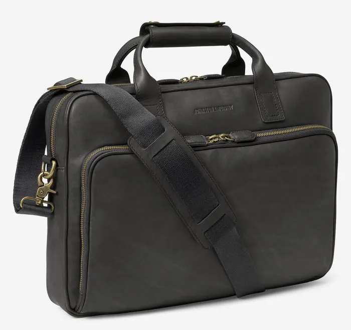 Johnston and Murphy Rhodes Briefcase Black Full Grain Men Backpacks and Briefcases