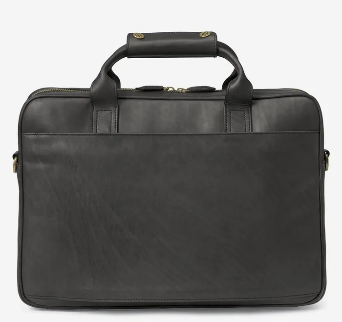 Johnston and Murphy Rhodes Briefcase Black Full Grain Men Backpacks and Briefcases