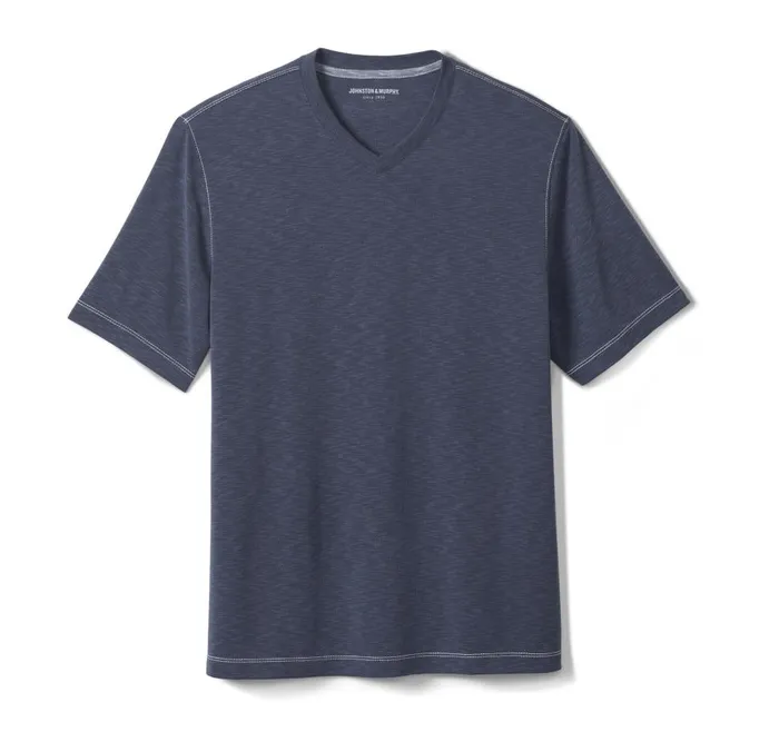 Johnston and Murphy Vintage Slub VNeck Tee Navy Men Polos and Tees Johnston and Murphy Vintage Slub VNeck Tee Navy Men Polos and Tees