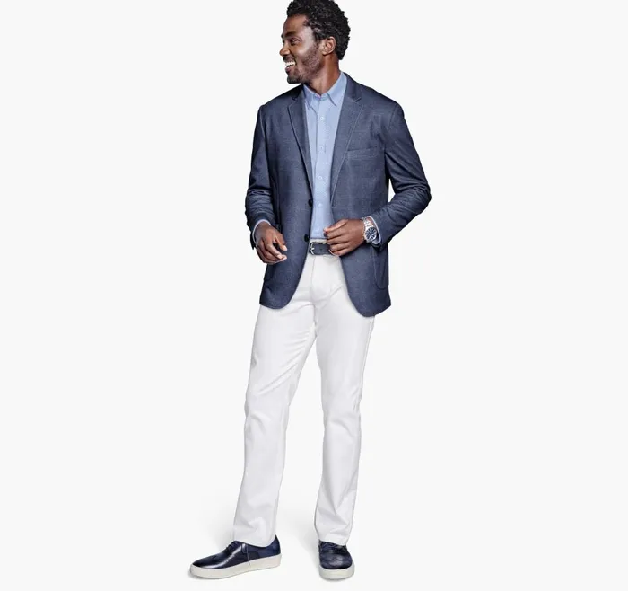 Johnston and Murphy XC Flex Knit Blazer Navy Glen Plaid Men Blazers Johnston and Murphy XC Flex Knit Blazer Navy Glen Plaid Men Blazers