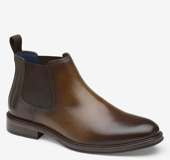 Johnston and Murphy XC Flex Raleigh Chelsea Tan Full Grain Men Boots
