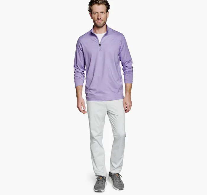 Johnston and Murphy XC4 Heathered Performance QuarterZip Lavender Men Sweaters and Knits Johnston and Murphy XC4 Heathered Performance QuarterZip Lavender Men Sweaters and Knits