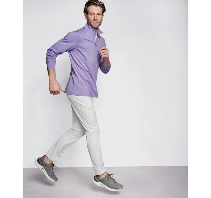 Johnston and Murphy XC4 Heathered Performance QuarterZip Lavender Men Sweaters and Knits