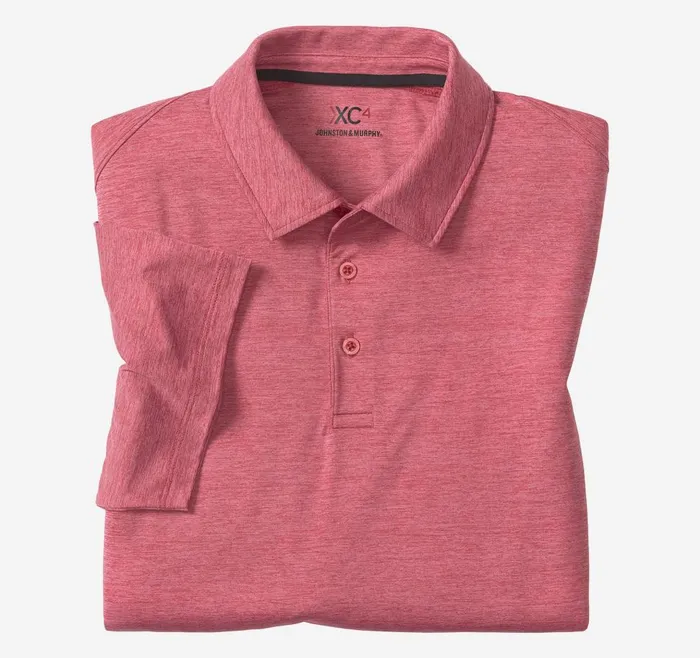 Johnston and Murphy XC4 Performance Polo Red Men Polos and Tees Johnston and Murphy XC4 Performance Polo Red Men Polos and Tees