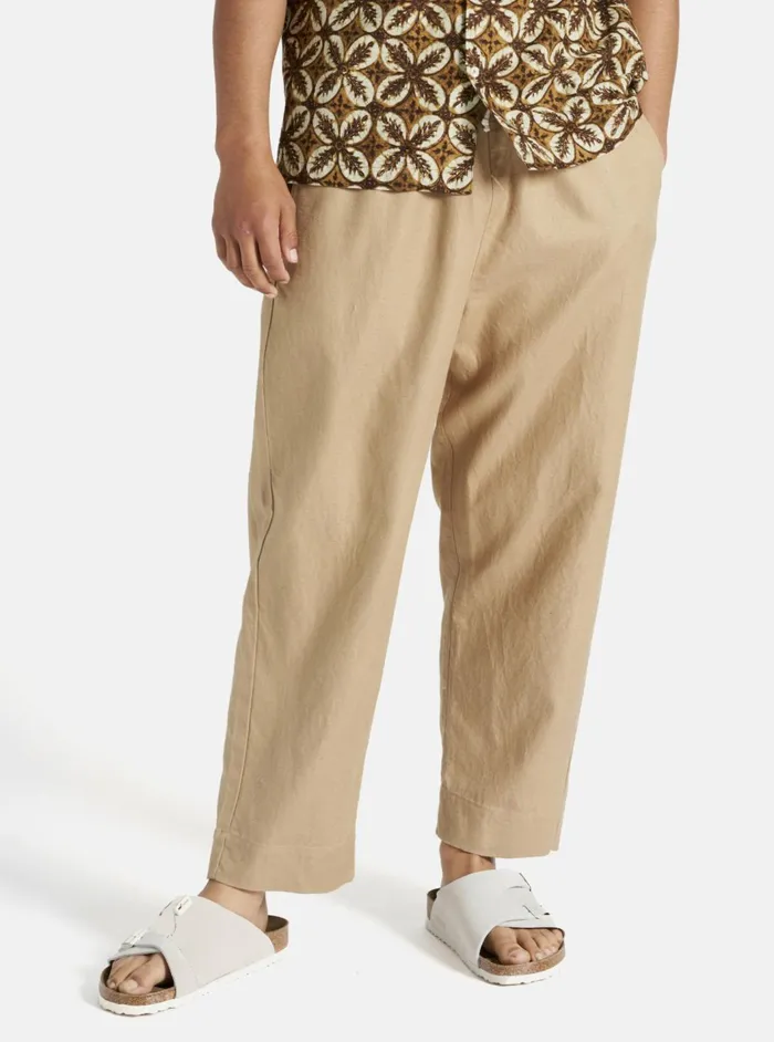 Judo Pant In Sand Linen Cotton Suiting Men Universal Works Trousers