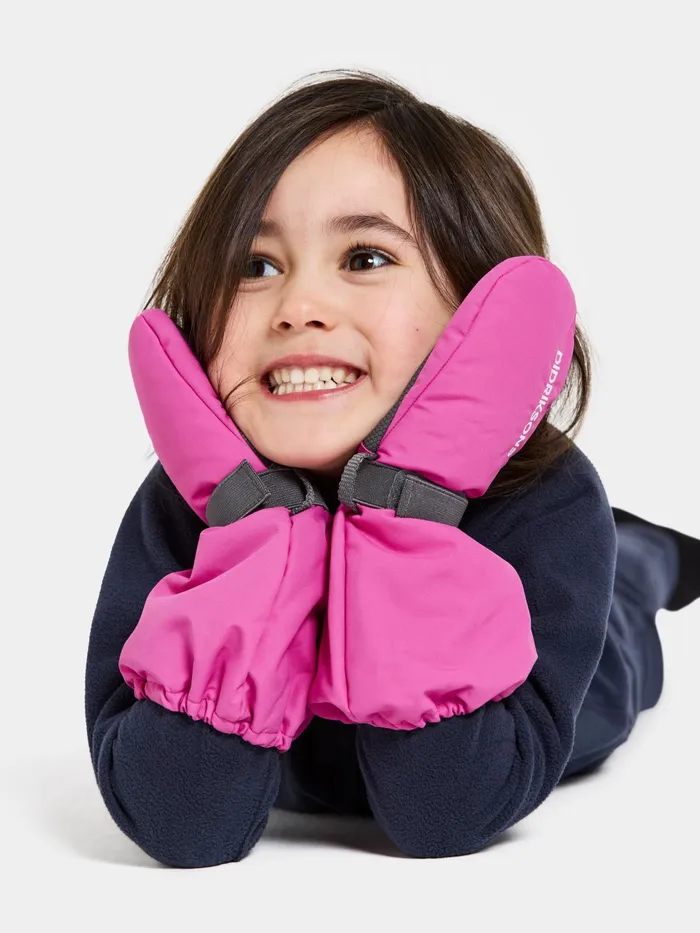 Kids Biggles Mittens Plastic Pink Didriksons Gloves and Mittens