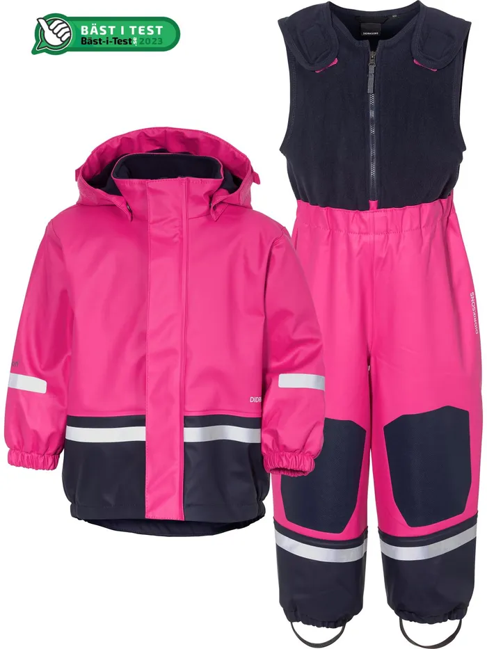 Kids Boardman Kid039s Set Classic Plastic Pink Didriksons Lined Rain Set