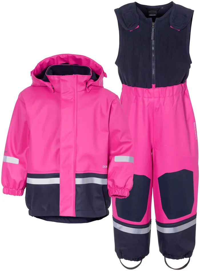 Kids Boardman Kid039s Set Classic Plastic Pink Didriksons Lined Rain Set