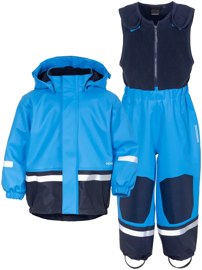 Kids Boardman Kid039s Set Classic Sharp Blue Didriksons Lined Rain Set