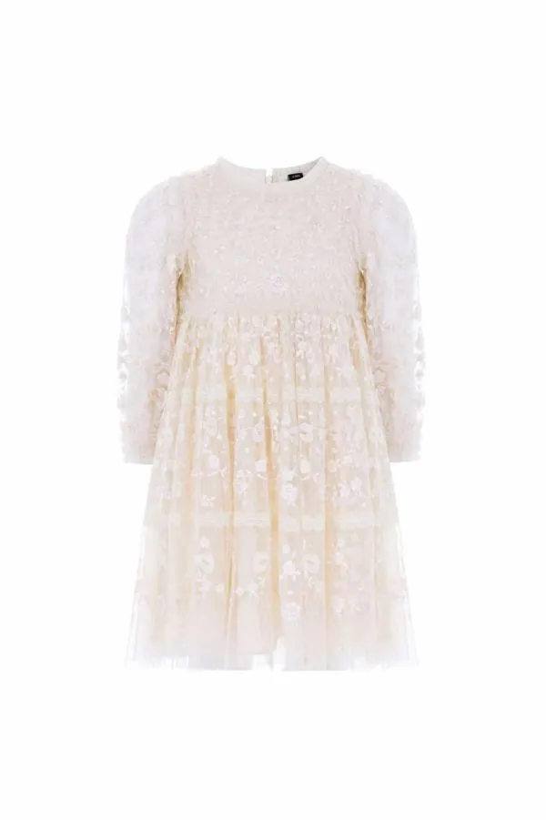 KIDS Needle and Thread Celestia Ribbon Kids Dress Champagne KIDS Needle and Thread Celestia Ribbon Kids Dress Champagne