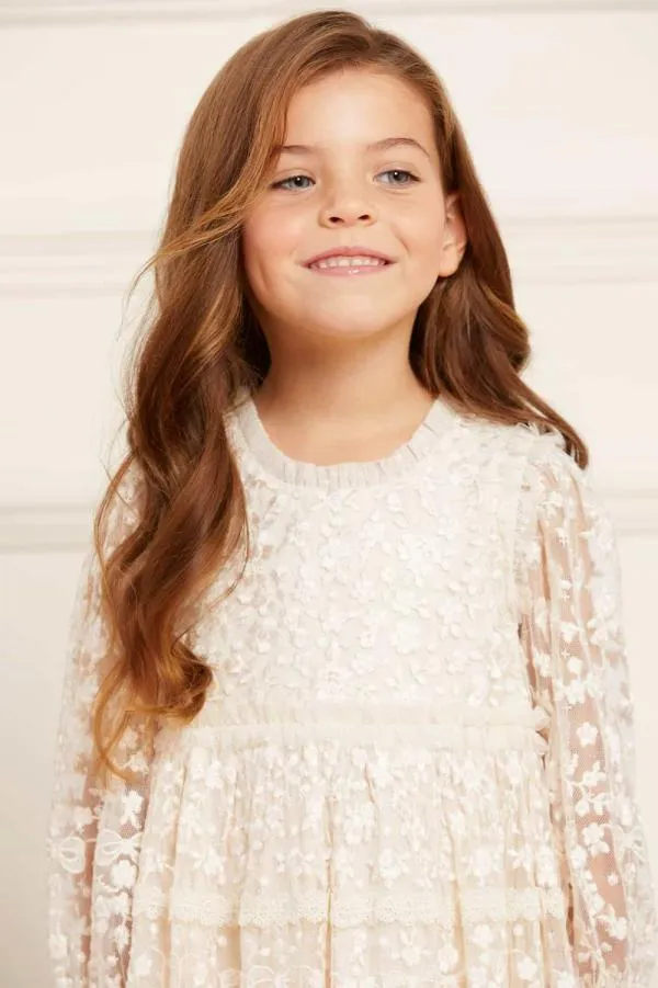 KIDS Needle and Thread Celestia Ribbon Kids Dress Champagne KIDS Needle and Thread Celestia Ribbon Kids Dress Champagne