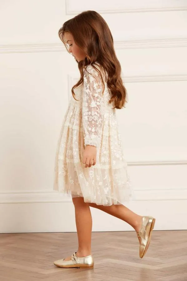 KIDS Needle and Thread Celestia Ribbon Kids Dress Champagne KIDS Needle and Thread Celestia Ribbon Kids Dress Champagne