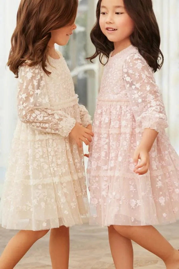 KIDS Needle and Thread Celestia Ribbon Kids Dress Champagne KIDS Needle and Thread Celestia Ribbon Kids Dress Champagne