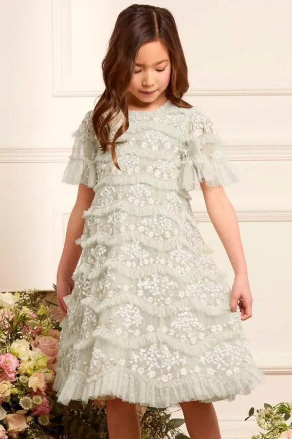 KIDS Needle and Thread Daisy Wave Kids Dress Green