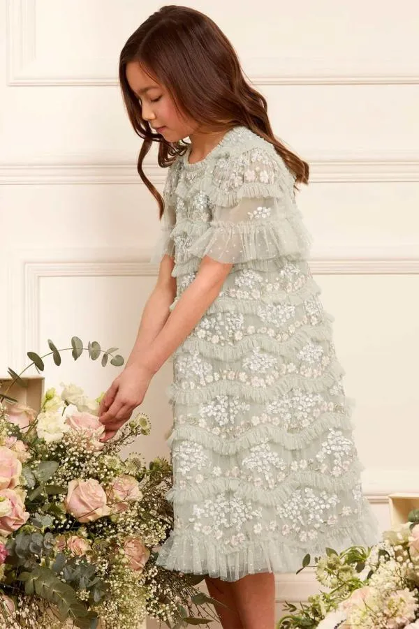 KIDS Needle and Thread Daisy Wave Kids Dress Green KIDS Needle and Thread Daisy Wave Kids Dress Green