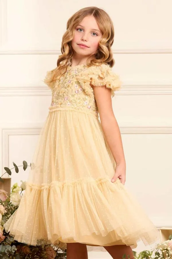 KIDS Needle and Thread Florine Bodice Kids Dress Yellow