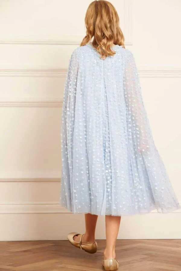 KIDS Needle and Thread Raindrop Cape Kids Dress Blue KIDS Needle and Thread Raindrop Cape Kids Dress Blue